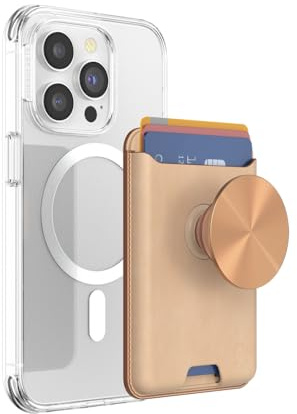 PopSockets Softgoods Phone Wallet with Expanding Grip and Adapter Ring for MagSafe, Phone Card Holder, Wireless Charging Compatible, Wallet Compatible with MagSafe - Veg Tan Nigiri