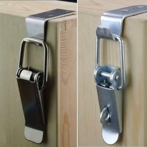 Lot de 4 pinces à bascule à ressort en acier inoxydable pour des solutions de rangement sûres