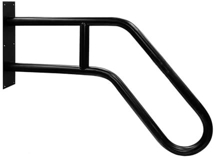 YERUNGT Barandillas Metal Seguridad, Pasamanos De Pared para Interior Y Exterior, Pasamanos Y Antideslizante Hierro Forjado para Interiores Y Exteriores Pared Loft Ancianos(Black,58cm/22.8in)