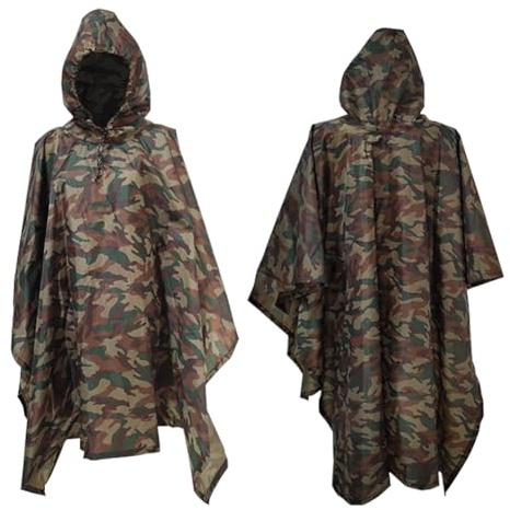 NAJILI 3-i-1 Regnponcho, vattentät lätt regncap, bärbar regnjacka, återanvändbar regnrock, regnrock för vandring, cykel, festival, camping