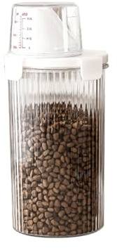 Celuicion Contenedor de comida para gatos, hermético para perros, con vertedor, vaso medidor y dispensador de golosinas para armario de cocina