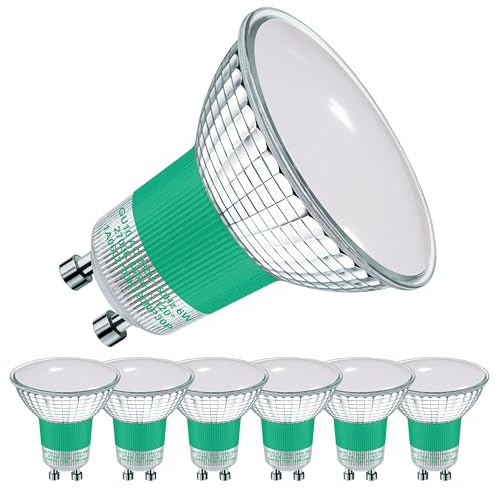 EACLL GU10 LED Warmweiss 6W Ersetzt 75W Halogen Leuchtmittel, 6er-Pack. 565 Lumen 2700K Birnen, AC 230V Flimmerfrei Strahler, Abstrahlwinkel 120° Spot, Nicht Dimmbar Ø50xH53mm Reflektorlampen