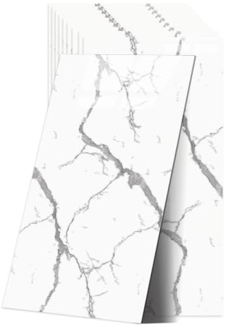 Adesivi per piastrelle in marmo, autoadesivi, per cucina, 60 x 30 cm, impermeabili, per cucina e bagno (Bianco Avorio)