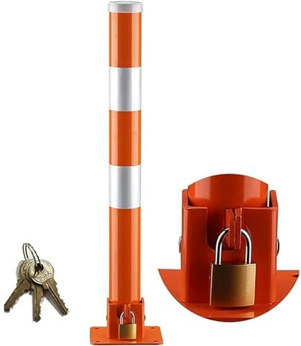 Barrière de stationnement pliable avec cadenas - Borne de sécurité pour garage et allée