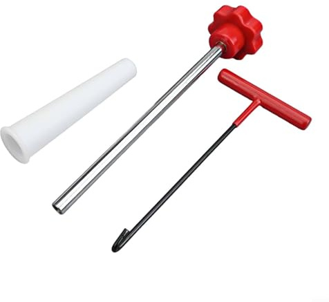 Honseadek Ventilinstallationswerkzeug-Set für Reifenreparatur, Ventilschaftabzieher mit Haken und Hilfswerkzeugen, inklusive Handschuhen, Montage für Auto T (rot)