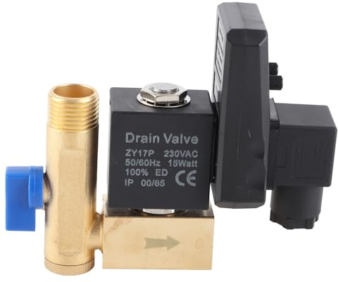 Válvula de drenaje electrónica temporizada automática G1/2 DN15, válvula de drenaje de condensado temporizada automática del compresor de aire 230 V