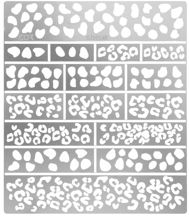Veemoon Pochoir de Peinture Camouflage en Acier Inoxydable Réutilisable pour Maquettes de Chars Outils de Modélisme Ajourés pour Loisirs Créatifs et Journal Intime Motif Léopard Précis