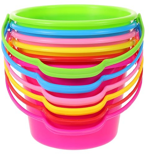 MUSISALY Secchielli da Spiaggia per 6 Pezzi Secchiello di Sabbia Colorato Leggero e Resistente Giocattoli Estivi per Giochi Creativi e Attività in Famiglia al Mare