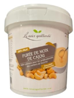La Noix Gaillarde Purée 100% de Noisette Naturelle, de NOISETTE BIO, de Noix de cajou; Praliné Amande Noisette, 1kg/Seau (1 seau, Purée de noix de cajou)