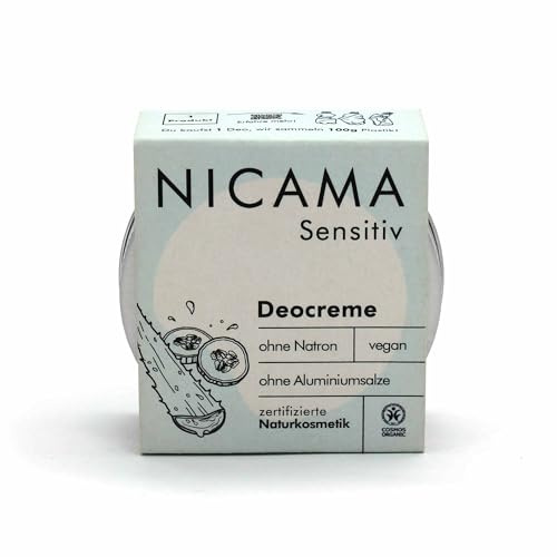 Deo Creme - Sensitiv, für Empfindliche Haut - ohne Natron & Ätherische Öle - ohne Aluminimsalze - Ergiebigkeit bis zu 3 Monate - Zertifizierte Naturkosmetik - Vegan - Handgemacht - Parfümfrei