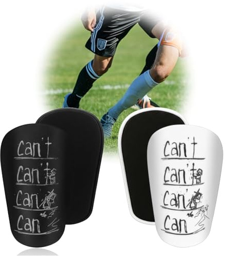 Mini Espinilleras Futbol, 2 Pares De Espinilleras Futbol Niño, 10 X 6cm | Espinilleras Futbol Para Hombres, Mujeres, Niños (Negras + Blancas)