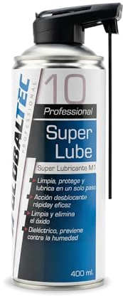 Aceite Penetrante Aflojatodo Globaltec Professional M1 Spray Lubricante Multiusos Profesional 400 ml | Anticorrosión, Limpiador Dieléctrico para Contactos, Bisagras y Cadenas