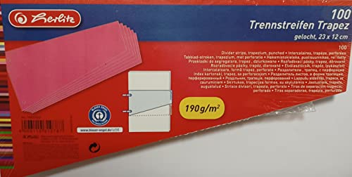 Herlitz Trennstreifen Trapez 230 x 120 mm (400 Stück, rot)