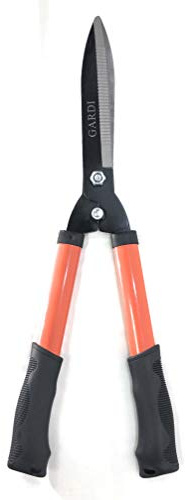 Gardi Gardening Orange Light Weight Ergonomic Carbon Steel Serrated Notched Garden Hedge, Shrubs & Grass, Lawn Cutter, Trimmer Comfort Grip Shears for Precision Cutting - GD0001