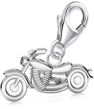 mini Motorrad Charm Anhänger 925 Echt Silber 18 x 15mm Damen Herren