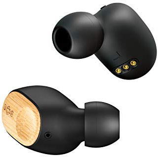 House of Marley Liberate Air Bluetooth Earphones - Wireless Earbuds made from Sustainable FSC Certified Bamboo, Recycled Silicone and Fabric, 9 Hour Battery Life, Water and Sweatproof - Black/Bamboo