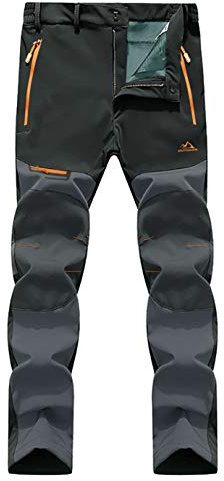 EKLENTSON Pantalones Impermeables para Hombres Pantalones de Esquí Pantalones de Escalada para la Caza al Aire Libre, Negro, 40