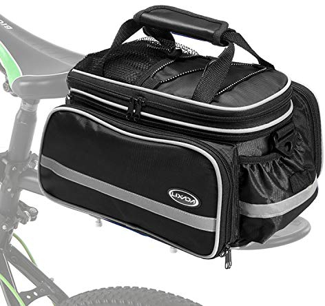 Lixada Fahrrad Gepäckträgertasche, wasserdichte Fahrradtaschen für Gepäckträger, Mehrere Fächer, mit Tragegriff und Schultergurt, 10L-25L Gepäckträgertasche, 33 * 23 * 26 cm, Schnell Abnehmbare