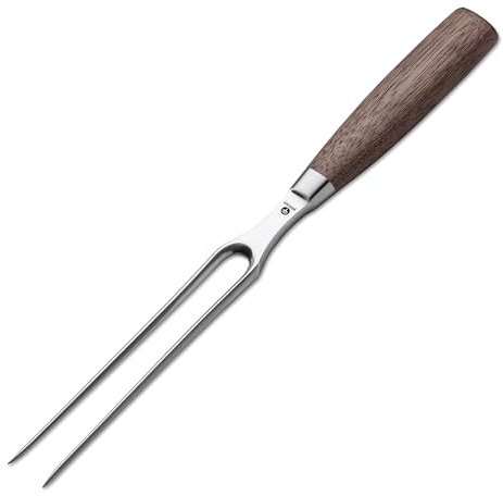 BÖKER SOLINGEN® Core Profi Fleischgabel zum Braten geschmiedet - Edelstahl Braten-Gabel rostfrei in Geschenk-Box - Tranchiergabel mit Holz-Griff