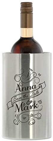 Personaliserter Weinkühler mit Gravur – doppelwandiger Edelstahl Weinkühler, Sektkühler & Champagnerkühler – Geschenkidee für Weinliebhaber (18 x 12 cm) – STEMPEL-FABRIK