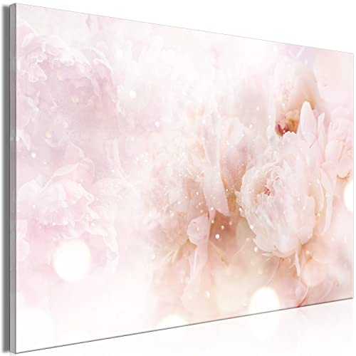 murando - Wandbilder XXL Blumen 90x60 cm Leinwandbild 1 tlg Kunstdruck modern Wandbilder XXL Wanddekoration Design Wand Bild - Pfingroste Natur rosa Bokeh b-C-1000-b-a