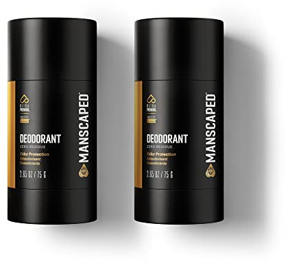 MANSCAPED® UltraPremium Deodorant, Aluminum-Free Clear Formula, Soft and Comfortable with Cologne-Quality Fragrance for Under Arm Odor Protection, 2.65 oz Stick (2 Pack)