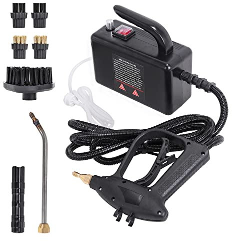 wzfdm Limpiador de Vapor portátil, Limpiador de Vapor de Mano multifunción, para Muebles, automóviles, hogar,Black-110v
