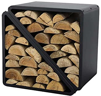 WESTMANN Kaminholzregal Stahl 57x36x56 cm Schwarz Brennholzregal Garten