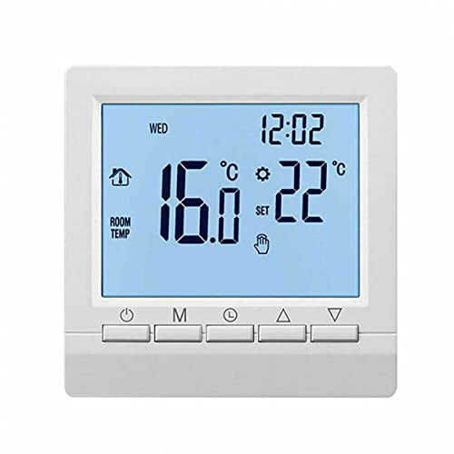 Smart Programmable Thermostat for Underfloor Heating - Digital LCD Temperature Controller with Dual Sensors, 16A Load Capacity, Compatible with Electric Heating Systems, Easy Installation