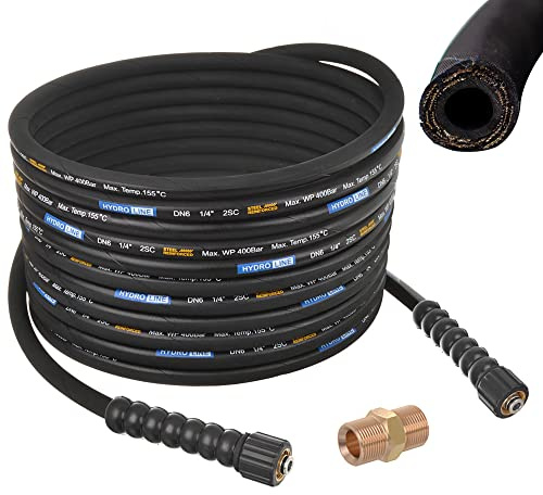 15m 400bar 155° DN6 Profi M22x1,5 Hochdruckschlauch für Hochdruckreiniger kompatibel mit Kärcher HD HDS