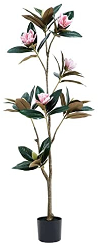 Kunstbaum Künstliche Magnolie Künstlicher Baum Pflanze Topf Wohnzimmer Schlafzimmer Dekoration Gefälschter Baum Bodendekoration Simulationsbaum Kunstpflanze (Size : 140cm)
