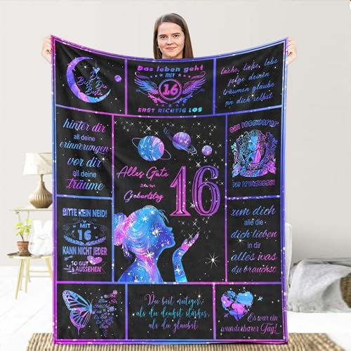 LDFHOIN Kuscheldecke Personalisierte Decke für meine Tochter, Brief gedruckt, Super weich Mikrofaser Flanelldecke, 150x200cm, Mutter Tochter Decke, Geschenk für 16. Geburtstag