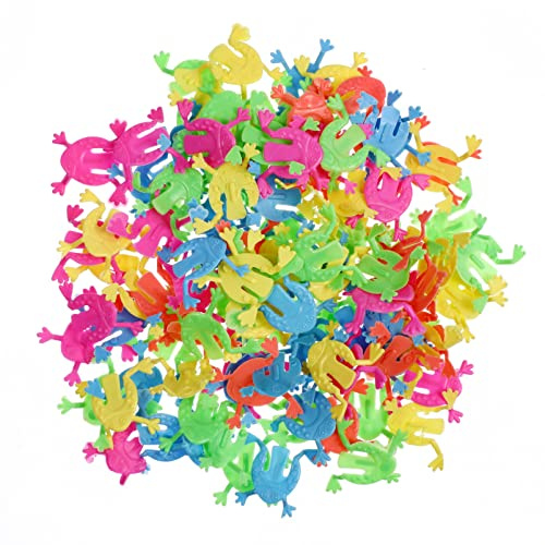 STOBOK 100 Uds Favores De Fiesta para Niños Mini Rana Rana para Saltar Rana Saltando Rana Presionando El Dedo Juego De Rana Rana Saltando Rebotando Figuras De Rana