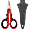 Tijeras de electricista, tijeras de línea trenzada de pesca con borde dentado resistente con cubierta protectora, herramienta multiusos para exteriores para línea de pesca, alambre de cobre, rojo