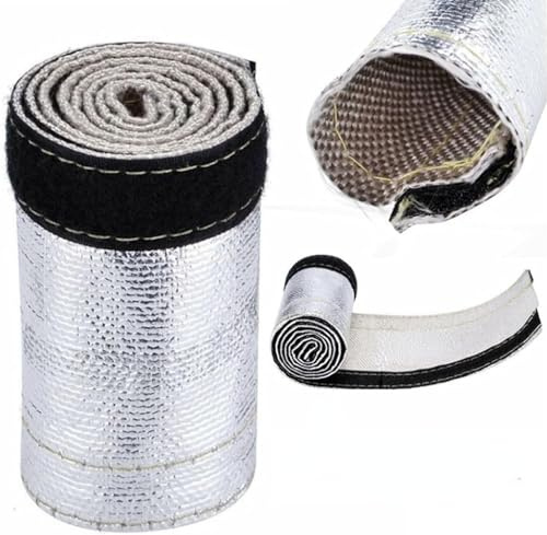 Yuecoom 23.62 × 4.21in Aluminisé Gaine Isolante, Gaine Grise Et Blanche pour CâBles éLectroniques Automobiles