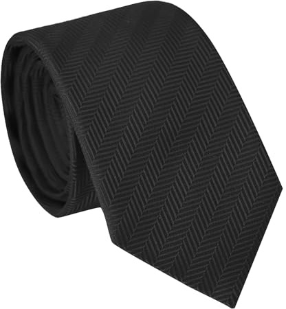 Luckyvestir Black Ties for Boys, 2.36 Solid Color Self School Tie Necktie Kids Tie Boys Black Ties 8 10 12 14 Years