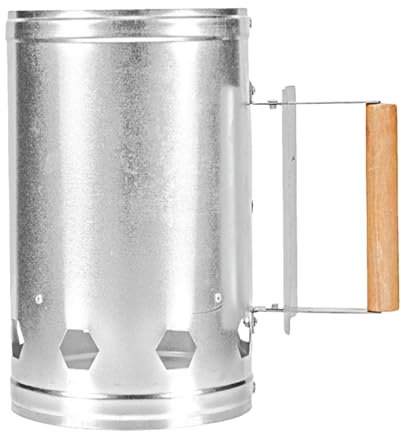 Barile per fuoco, manico in legno, braciere da esterno, canna in metallo sicuro, braciere antiruggine, gabbia antincendio smaltata, per amanti del barbecue, campeggio, riunioni di famiglia