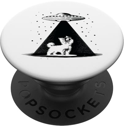 Teacup Yorkie Mom Dad Dog - Funny Alien UFO PopSockets Swappable PopGrip