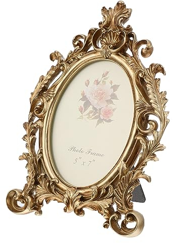 RORPOIR 1 Stück Dekorativer Bilderrahmen Im Europäischen Stil Vintage-look 7 Zoll Retro-harzmaterial Robust Für Schlafzimmer Oder Wohnzimmer