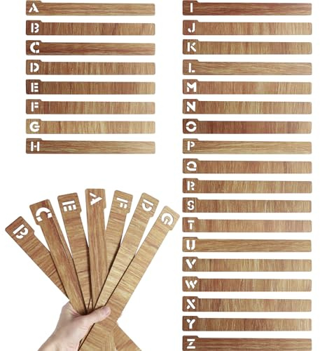 Lot de 26 intercalaires de A à Z en bois pour disques vinyles horizontaux et verticaux pour rangement d'albums, CD, livres, étagères