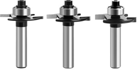 3pcs Biscuit Joint Slot Cutter Router Bits, 8mm Shank Slot Router Bit with Bearing 2/3/4mm Cutting Height Woodworking Grooving Milling Cutter Cutting Tool