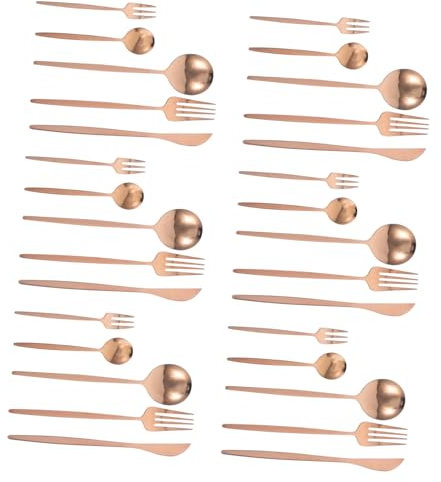 OKUMEYR Ensemble De Couverts 30 Pièces En Acier Inoxydable Fourchettes Cuillères Couteaux Élégant Pour Les Fêtes Et Les Mariages