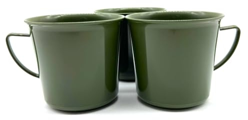Kimmel Tazza da 330 ml, set da 3 pezzi, colore oliva, in plastica, per bambini