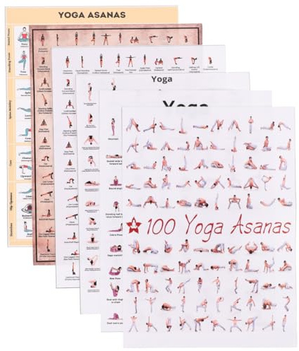 Toddmomy Dekorative Yoga-Wand-Leinwand, 6 Yoga-Poster für Zuhause, Fitnessstudio, lebendige Bilder
