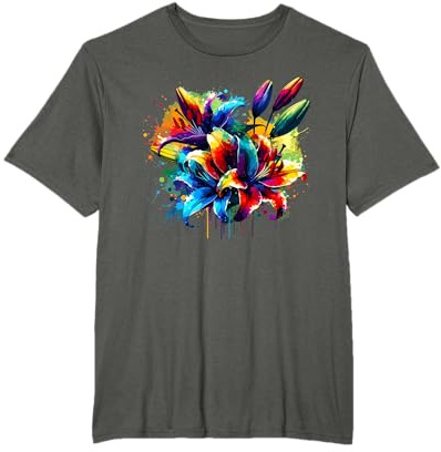 Splash Art Lilie Blumen Lilien T-Shirt