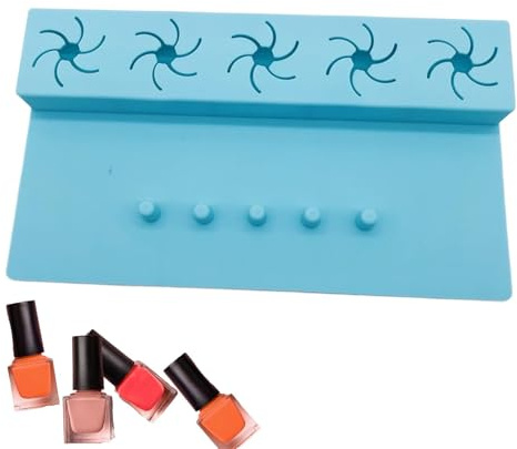Support de vernis à ongles – Rangement de vernis à ongles | Organiseur de vernis à ongles | Organiseur de vernis à ongles | Support de vernis à ongles en silicone | Tapis repose-main 2 en 1 pour salon