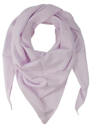 fashionchimp BASIC-Dreieckstuch in Uni-Farben aus 100% Baumwolle, Dreieck Musselin-Schal, leichtes Tuch für Damen und Herren (Flieder-Pastell)