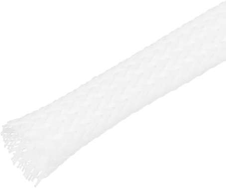 sourcing map Expandable Sleeving, 1/4-inch 100ft Cable Sleeve, White