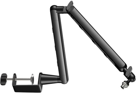 Adjustable Low Profile Desk Microphones Boom Arm Stand For Various Mics Including Blue Yet Models