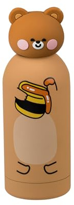 Cartomania Borraccia termica Orso, Acciaio Inox bpa free, 350 ml, pack singolo e personalizzato, Mantenimento temperatura: caldo 12 h. / freddo 24 h, Bambini e adulti, Idea regalo